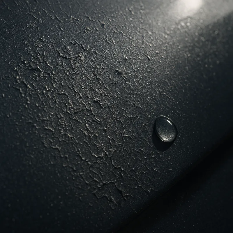 Close-up of car paint showing damage from kitchen detergent